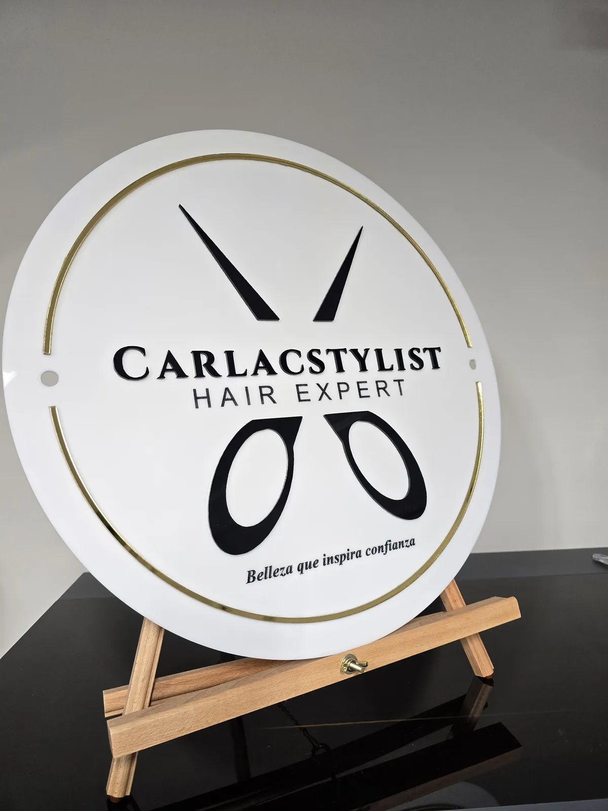 Round logo sign